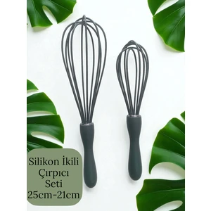 2'li Silikon Kek Ayran Çorba Karıştırıcı Yumurta Puding Sos Kremşanti Çırpma Teli Çırpıcı