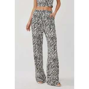 Kadın Geniş Paça Zebra Desenli Pantolon Multicolor