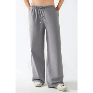 Kadın Beli Lastikli Çizgili Pamuklu Pijama Altı Multicolor