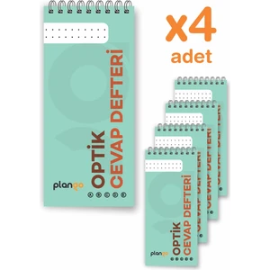 Optik Cevap Defteri Yeşil (4 Adet - 200 Sayfa) Sınava Hazırlık Optik Form Defteri - Plango