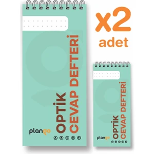 Optik Cevap Defteri Yeşil (2 Adet - 100 Sayfa) Sınava Hazırlık Optik Form Defteri - Plango