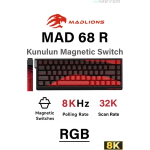 Madlions MAD68 R Hall Effect Rapid Trigger 8k Mekanik Klavye (Manyetik Switch)