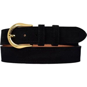 %100 Hakiki Deri, Gold Renk Tokalı 4 cm Süet Siyah Kadın Kemeri; Kot, Spor Kemer=süet.70.siyah