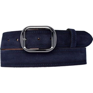 %100 Hakiki Deri, Nikel Tokalı 4 cm Süet Lacivert Kadın Kemeri; Kot, Spor Kemer=süet.23.lacivert