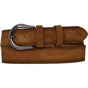 %100 Hakiki Deri, Nikel Tokalı 4 cm Süet Sütlü Kahverengi Kadın Kemeri; Kot, Spor Kemer=sü.70.n.sütk