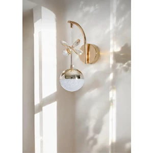 Şık Sarkıt LED Aplik Gold Kristal Taşlı