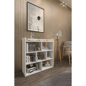 7 Bölmeli Kitaplık,raflı Kitaplık,beyaz,95 Cm,dekoratif Kitaplık