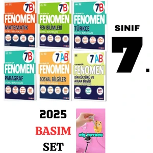Fenomen 2025-2026 7.sınıf B Serisi (Orta-Üst Seviye)Tür-Mat-Fen-Sosyal-Paragraf-Din  Full Set Ayıcık Fiş Tutuculu