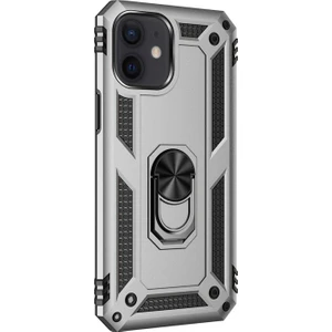 Piyasa Sepeti Apple iPhone 12 Mini 5.4'' Yüzüklü Tank Kılıf Gümüş