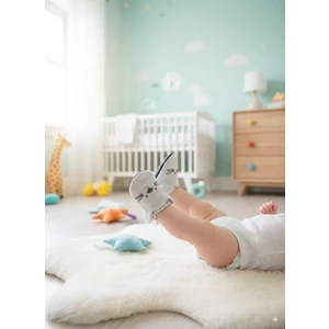 Terleme Yapmayan Yazlık Bebek Patiği Tavşan Nakışlı Kaydırmaz Tabanlı 100% Pamuk Triko