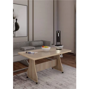 Tekerlekli Mdf Masa %100 Mdf Çalışma Masası Salon Orta Sehpa