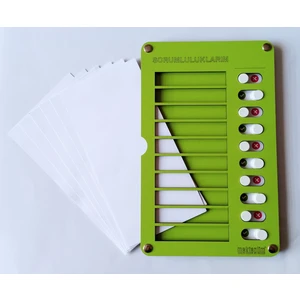 Kartlı Eğitici Günlük Rutin Checklist Görev ve Sorumluluk Tablosu Yeşil