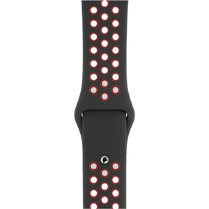 Piyasa Sepeti Apple Watch Series 7 45 MM Fileli Kordon Siyah-Kırmızı