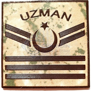 Kamuflaj Jandarma Komando 3 Kademeli Uzman Çavuş 3D Rütbesi Çift, 2025 Yeni Tip, Cırtlı