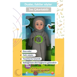 Tesettürlü Meryem Bebek Sesli Dua ve Ilahi Söyleyen Interaktif Maneviyat Geliştirici Oyuncak Bebek