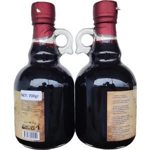 Tanecikli Karadut Özü Cam ( Kulplu ) Şişe 700 gr