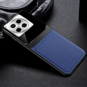 Tecno Camon 30 Pro Uyumlu Kılıf Zebana Lens Deri Kılıf Lacivert