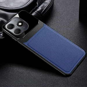 Tecno Spark 20 Uyumlu Kılıf Zebana Lens Deri Kılıf Lacivert
