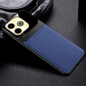 Infinix Hot 40I Uyumlu Kılıf Zebana Lens Deri Kılıf Lacivert