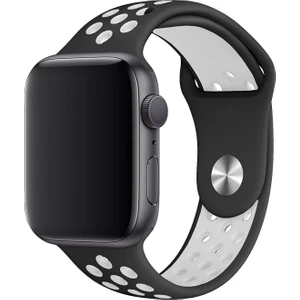 Piyasa Sepeti Apple Watch Series 3 42 MM Fileli Kordon Siyah-Beyaz
