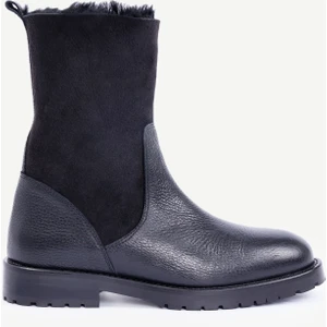 Içi Kürklü Deri Uzun Bot