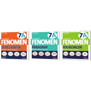 Fenomen Okul 2025 7. Sınıf Matematik + Paragraf + Fen A Serisi Soru Seti 3 Kitap