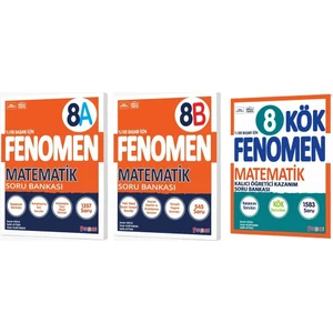 Fenomen Yayınları 2025 8. Sınıf A-B Serisi Matematik Soru Bankası - Kök Serisi Matematik Soru Bankası 3'lü Set