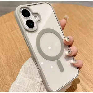 iPhone 16 Uyumlu Kenarları Renkli Şeffaf Magsafe Kılıf
