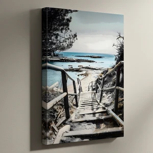 Sahil Merdivenleri Plaj Manzaralı Tablo