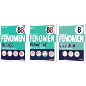 Fenomen Yayınları 2025 8. Sınıf Türkçe - Paragraf B Serisi - Dil Bilgisi Soru Bankası 3'lü Set