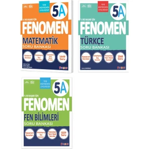 Fenomen Yayınları 2025 5. Sınıf Matematik - Türkçe - Fen Bilimleri A Serisi Soru Bankası 3 Kitap