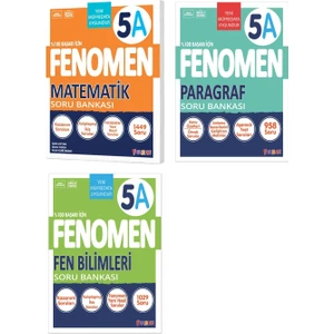 Fenomen Yayınları 2025 5. Sınıf Matematik - Paragraf - Fen Bilimleri A Serisi Soru Seti 3 Kitap