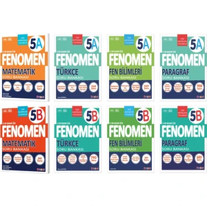 Fenomen Yayınları 2025 5. Sınıf Matematik - Türkçe - Fen Bilimleri - Paragraf A - B Serisi Soru Bankası 8 Kitap