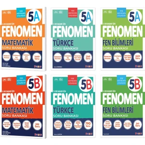 Fenomen Okul 2025 5. Sınıf Matematik + Türkçe + Fen A + B Serisi Soru Seti 6 Kitap Güncel Müfredat