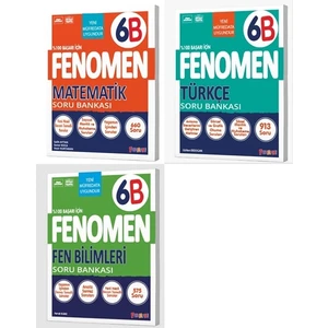 Fenomen Yayınları Okul 2025 6. Sınıf Matematik + Türkçe + Fen B Serisi Soru Seti 3 Kitap