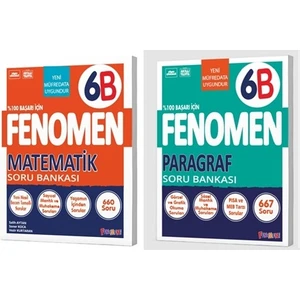 Fenomen Yayınları 2025 6. Sınıf Matematik - Paragraf B Serisi Soru Bankası 2'li Set