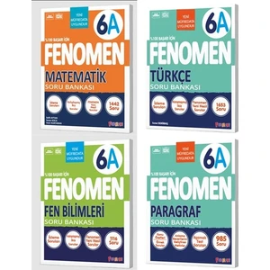 Fenomen Okul 2026 6. Sınıf Matematik + Türkçe + Fen + Paragraf A Serisi Soru Seti 4 Kitap Güncel Müfredat