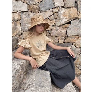 Zeytin Baskılı Organic Etekli Takım 3-10 Yaş Kavun