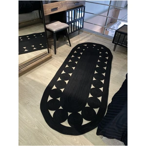 Jüt Hasırlı El Örgüsü Kilim Oval Desen ile Antre ve Hol İçin Şık Tasarım