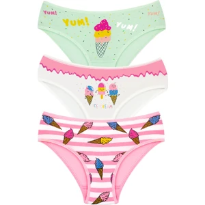 Kız Çocuk Külot 3'lü Baskılı (%96 Pamuk - %4 Elastan)