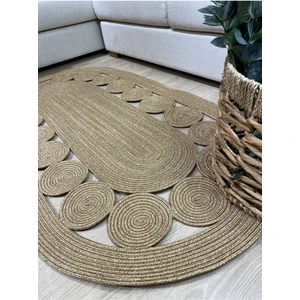 Cookie Jüt Hasırlı El Örgüsü Kilim