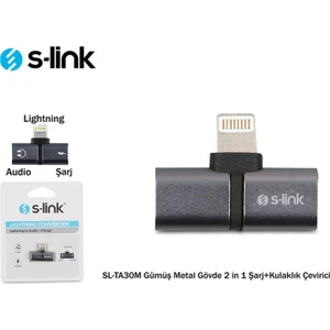 SL-TA30M Gümüş Metal Gövde 2 In 1 Şarj+Kulaklık Çevirici