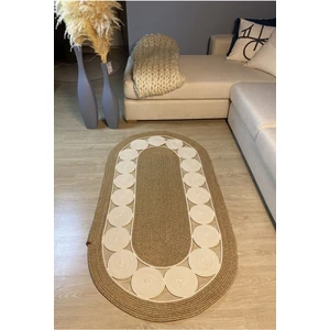 Cookie Jüt Hasırlı El Örgüsü Kilim