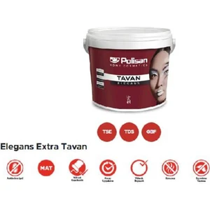 Elegans Tavan Boyası 17,5 Lt Beyaz Mat 17 m²/L Antibakteriyel Küf ve Mantar Koruması