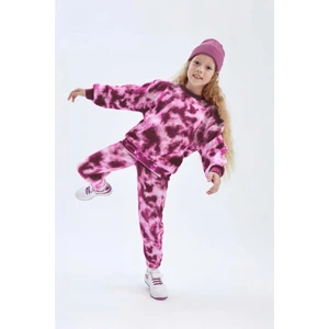 Unisex Çocuk Batik Desenli 3 Iplik Şardonsuz Eşofman Takımı