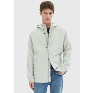 Kum Regular Fit Kapüşonlu Denim Dokuma Mont