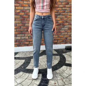 Kadın Yüksek Bel Boyfriend Likralı Kot Pantolon