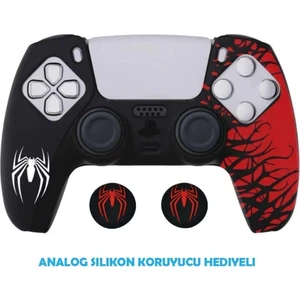 Ps5 Dualsense Spider-Man Koruyucu Silikon Kılıf + Analog Silikon Koruyucu
