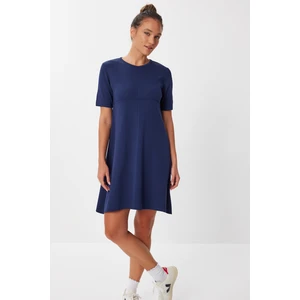 Oversize Basic Triko Elbise LUB0161 Lacivert