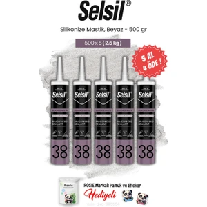 5 Al 4 Öde Silikonize Mastik, 500 Gr, Beyaz ve Rosie Pamuk